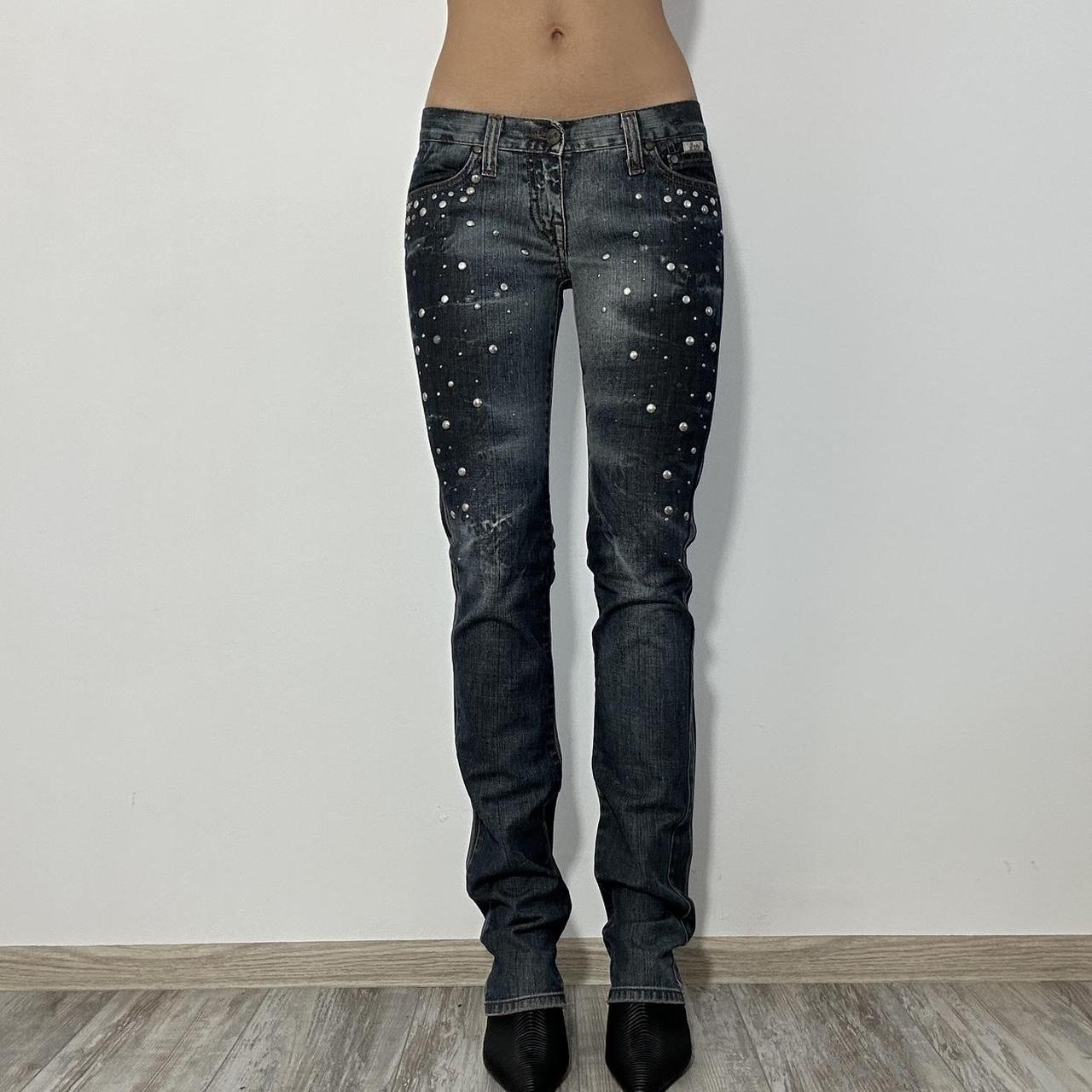 パンツ 00s destroy studded flare denim Y2K punk 00s destroy studded flare denim Y2K punk
