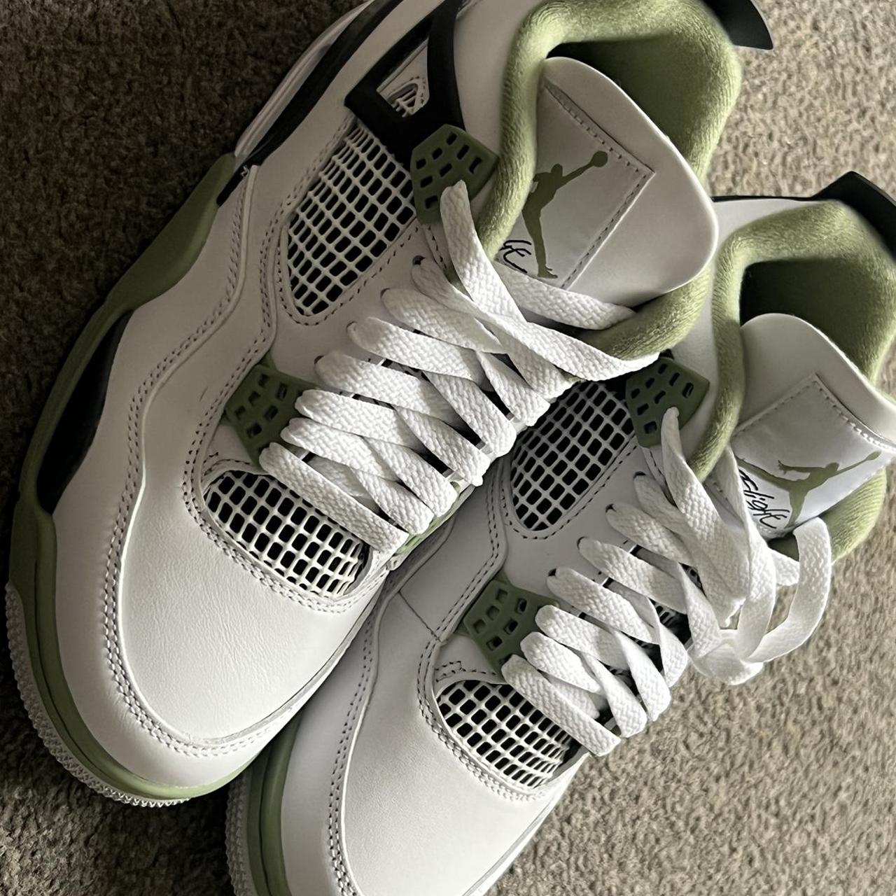 BRAND NEW unworn Jordan 4 SEAFOAM/ OIL GREEN won... Depop