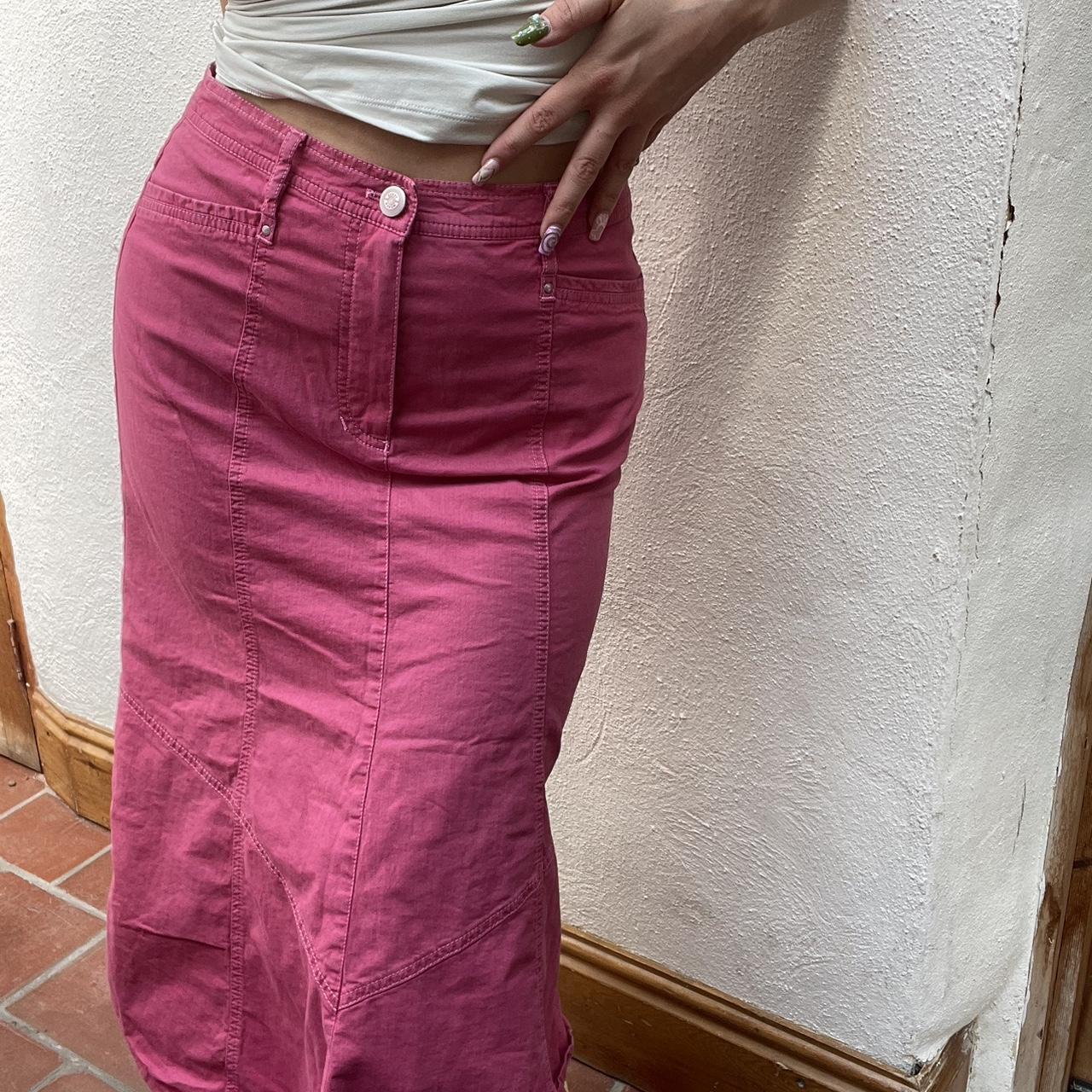 Pink midi cheap skirt 90s