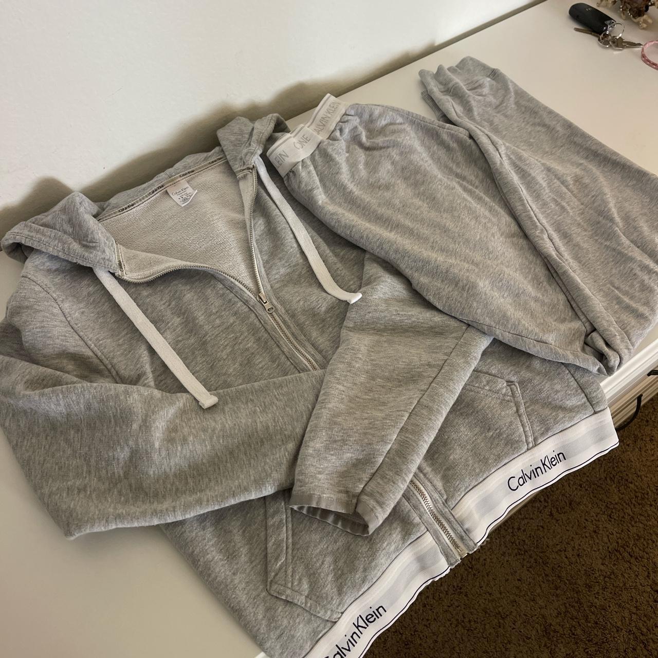 Calvin klein best sale tracksuit women's grey