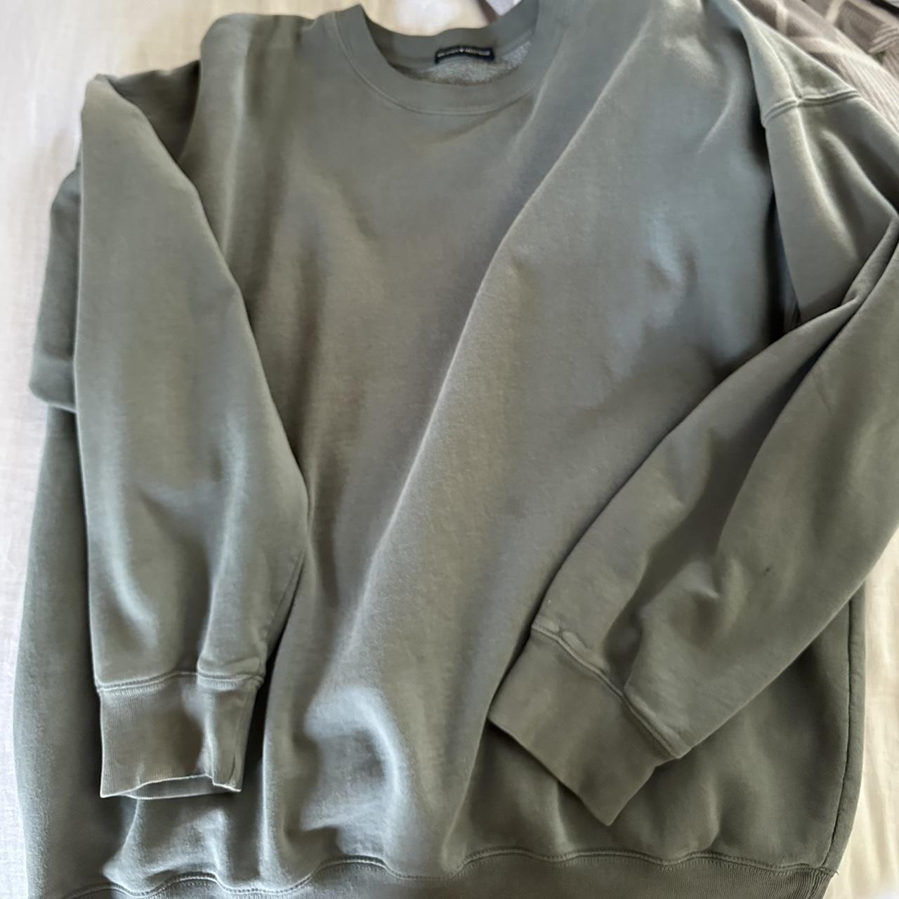 Brandy Melville Women's Green Sweatshirt Depop