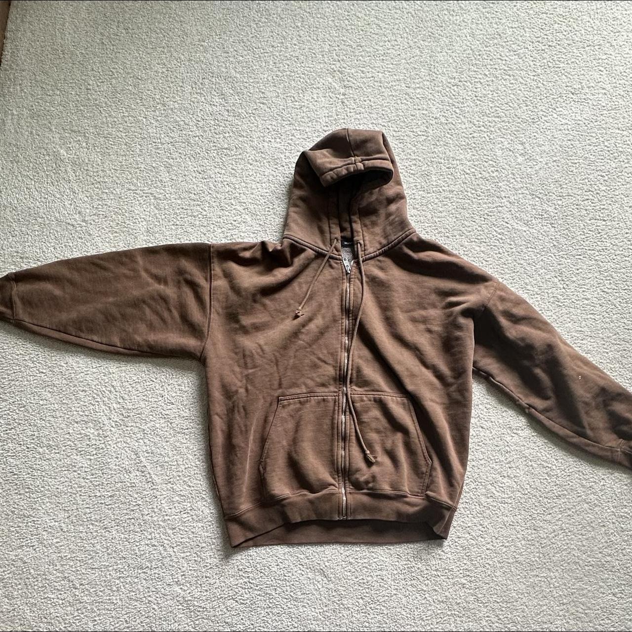 BROWN BRANDY MELVILLE ZIP UP Fits Oversized Depop