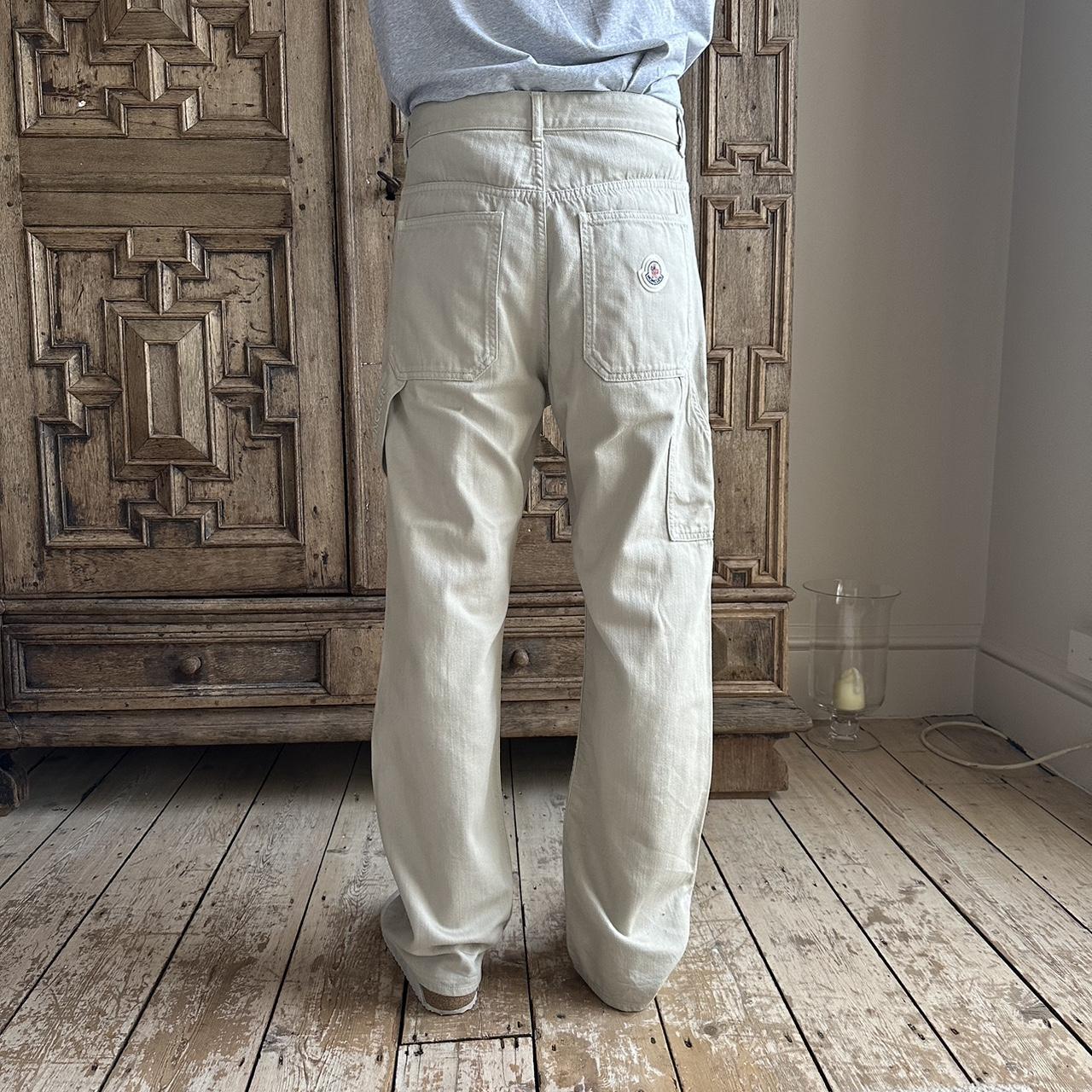 パンツ MONCLER CREAM-COLORED COTTON TROUSERS Cream Wide-leg pants Moncler - Vitkac AS