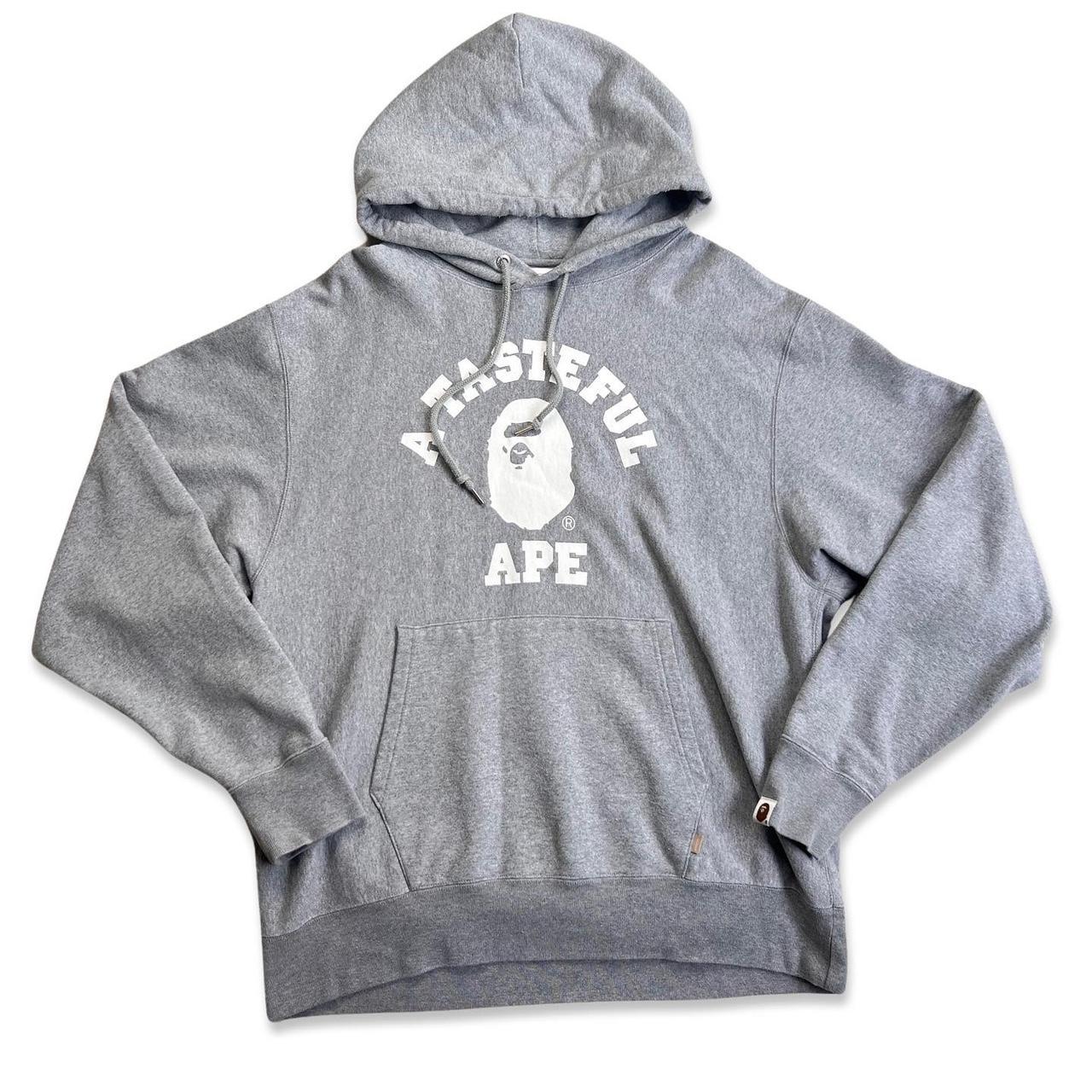 White and grey online bape hoodie