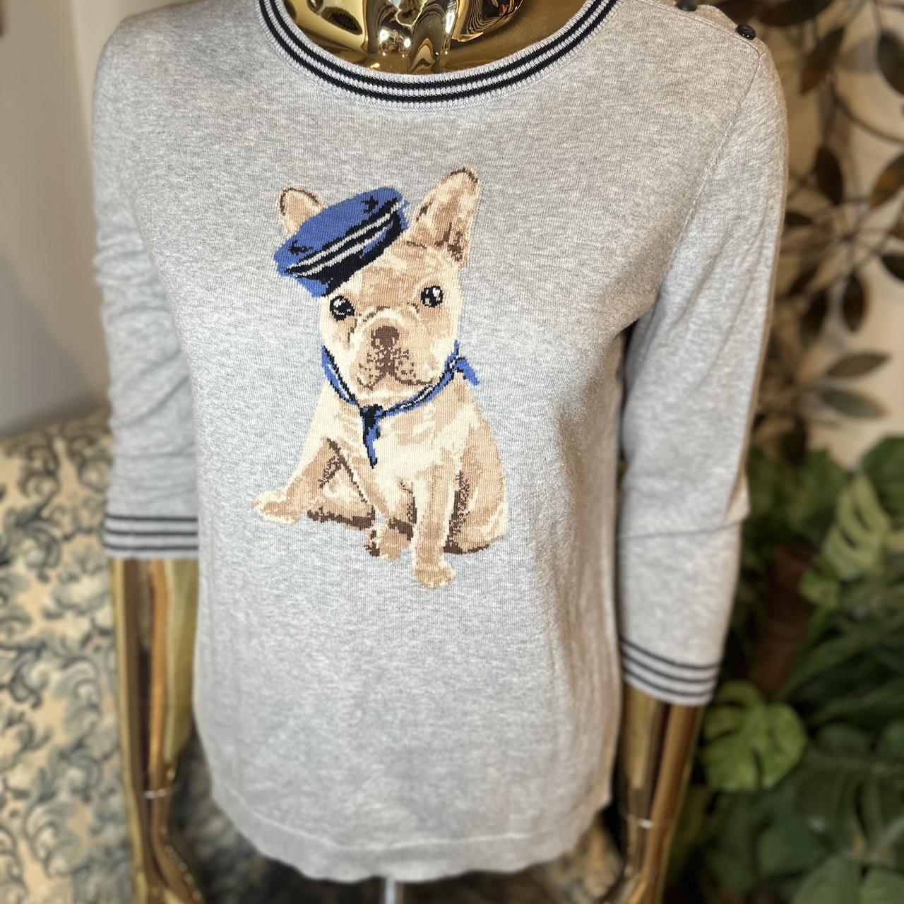 Talbots french shop bulldog sweater