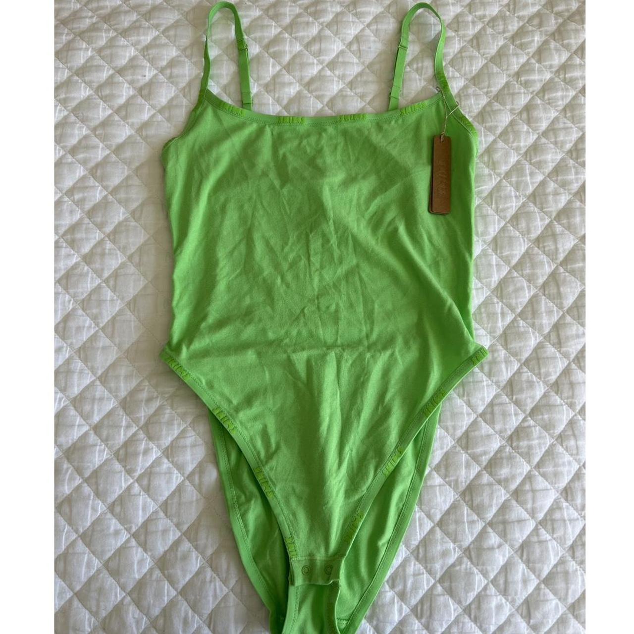 skims cotton logo bodysuit - size large - color: - Depop