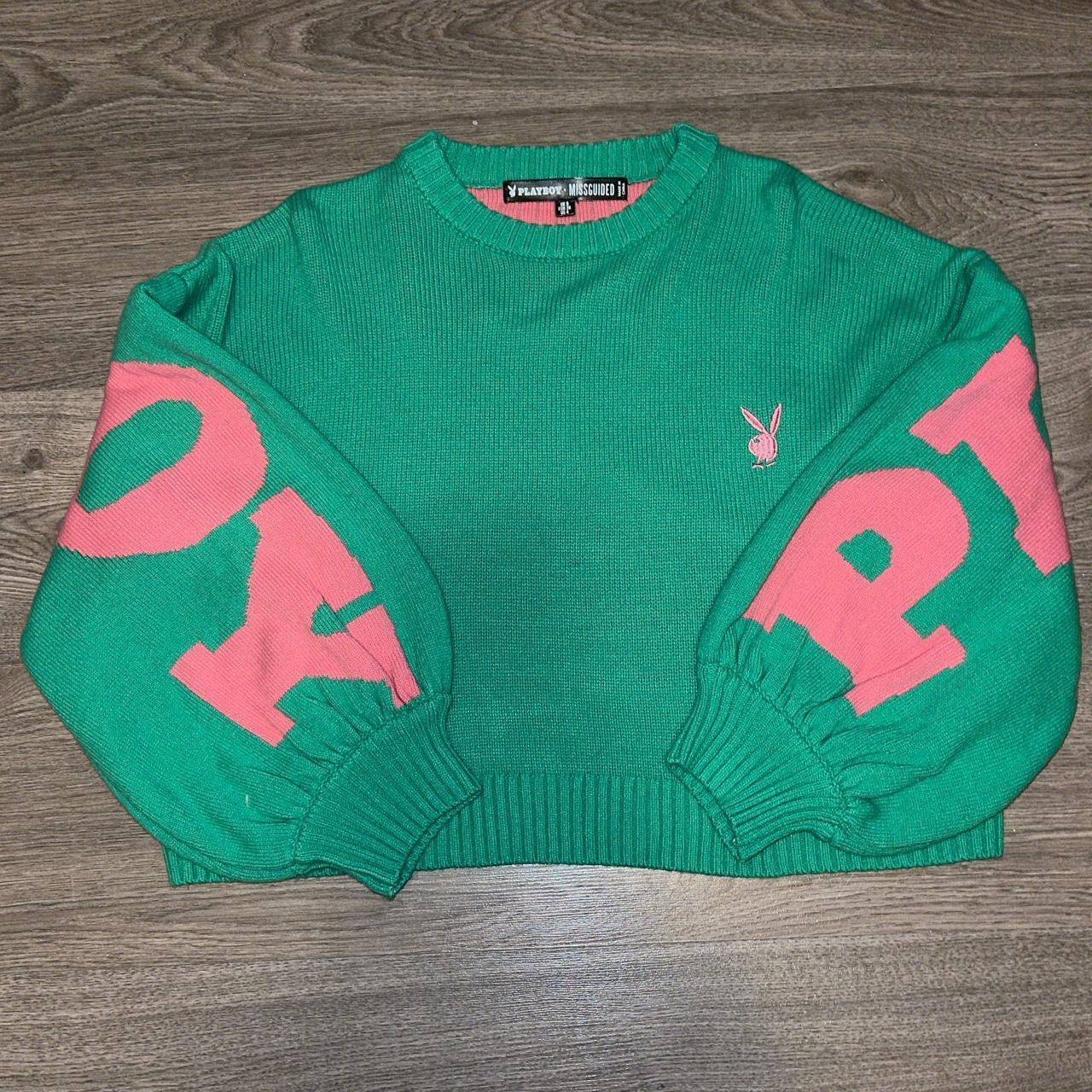 Cropped playboy sweater. Never worn and in brand new... - Depop