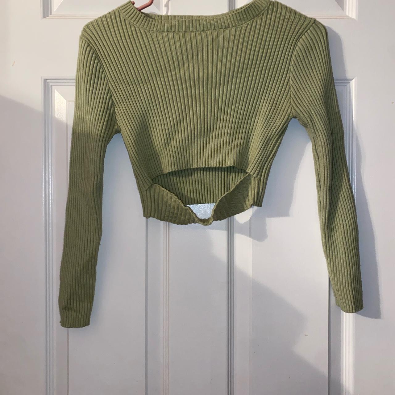 super cute green cut out sweater from verge girl!... Depop