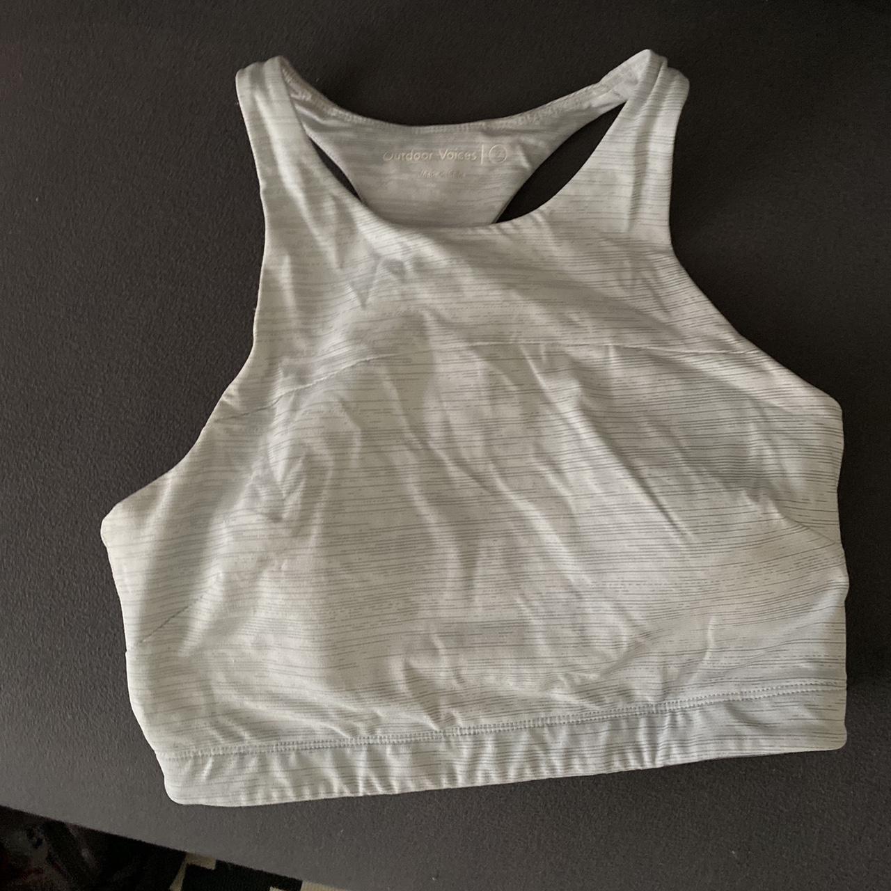 outdoor voices size small light blue crop top/... Depop