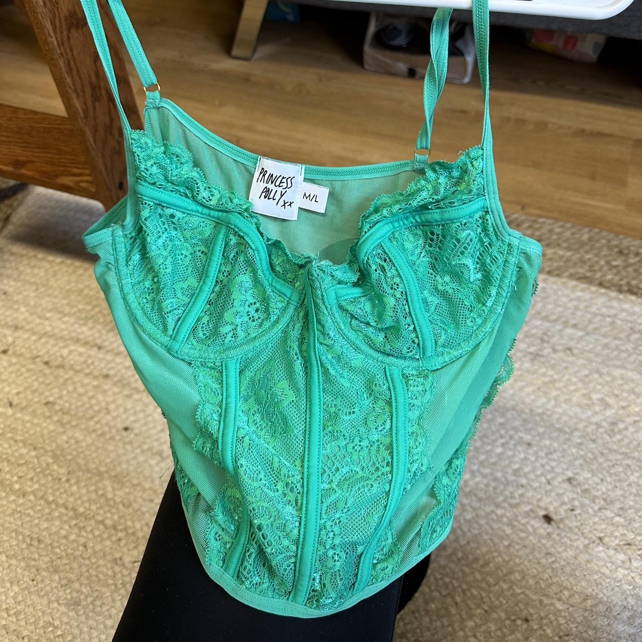 Princess Polly Women's Green Corset Depop