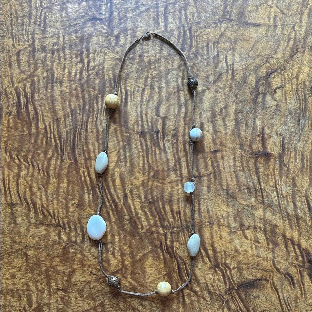 Source Unknown Women's Necklace - Cream/Brown – T… - image 2