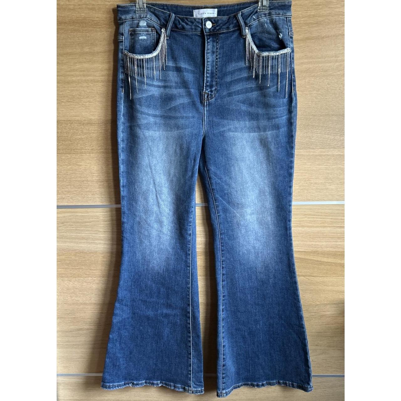 Source Unknown Women's Wide leg Distressed Jeans … - image 1