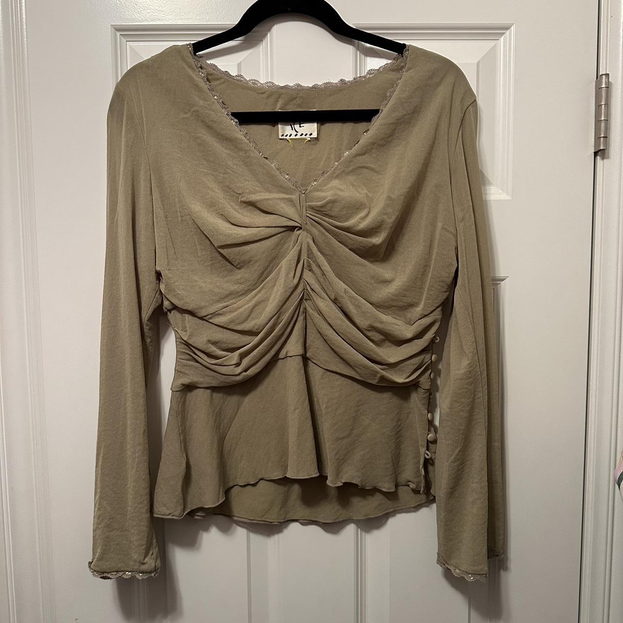 olive green / khaki whimsygoth long sleeve gives me... - Depop
