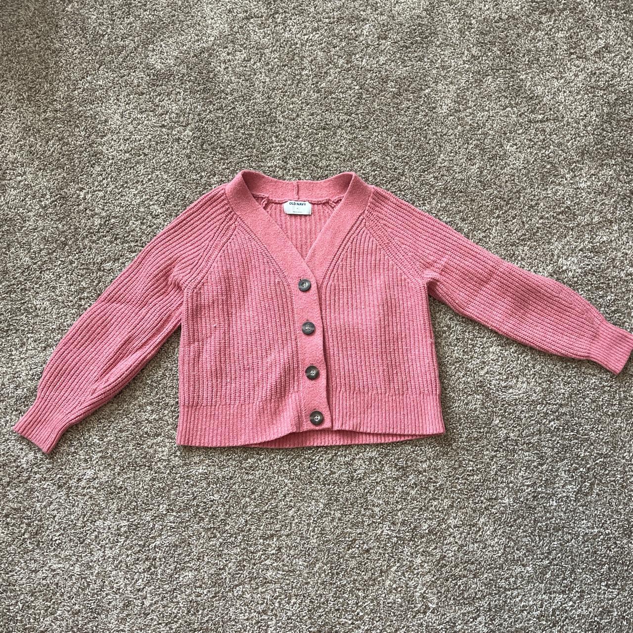 soft pink women’s button down old navy cardigan knit... Depop