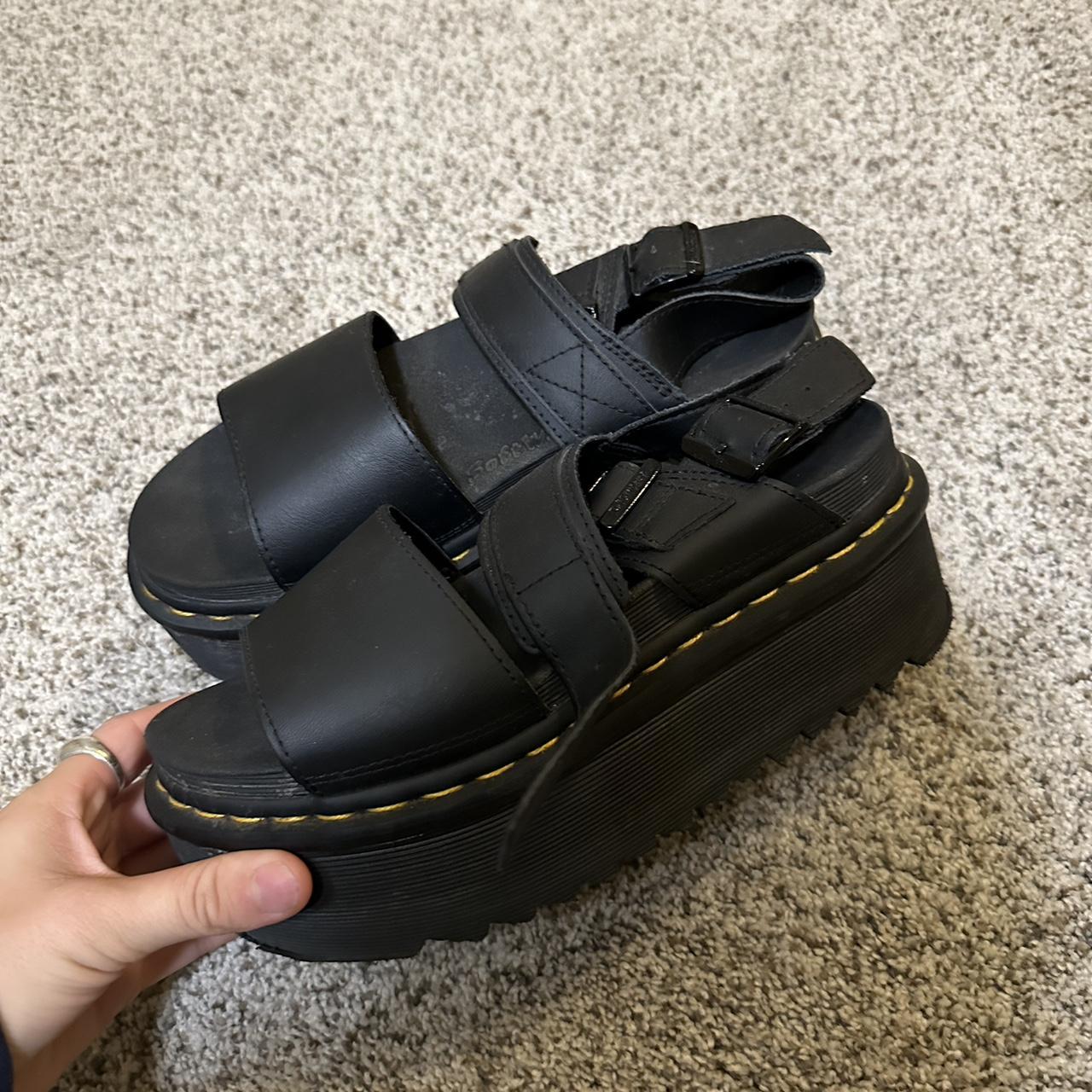 fuzzy doc martens sandals