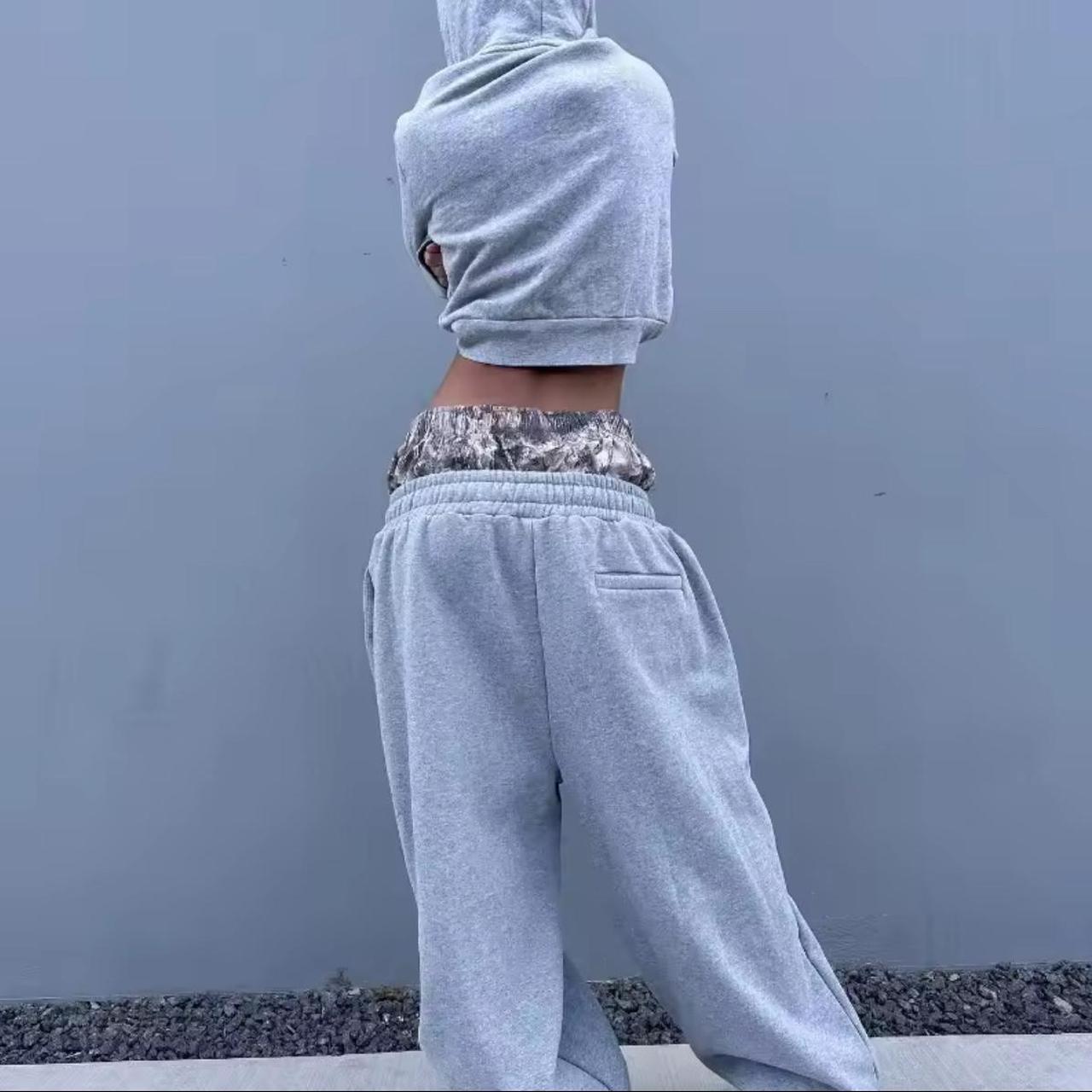 Men's Sweatpants - Grey - L – Grey and brown camo… - image 3