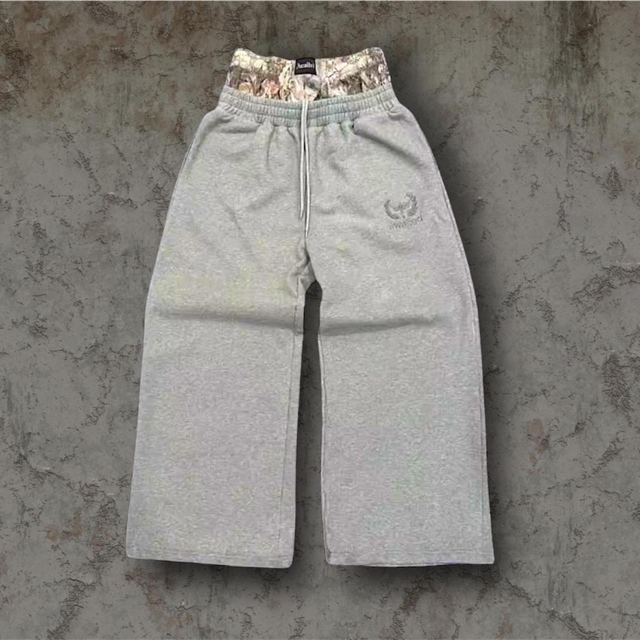 Men's Sweatpants - Grey - L – Grey and brown camo… - image 1