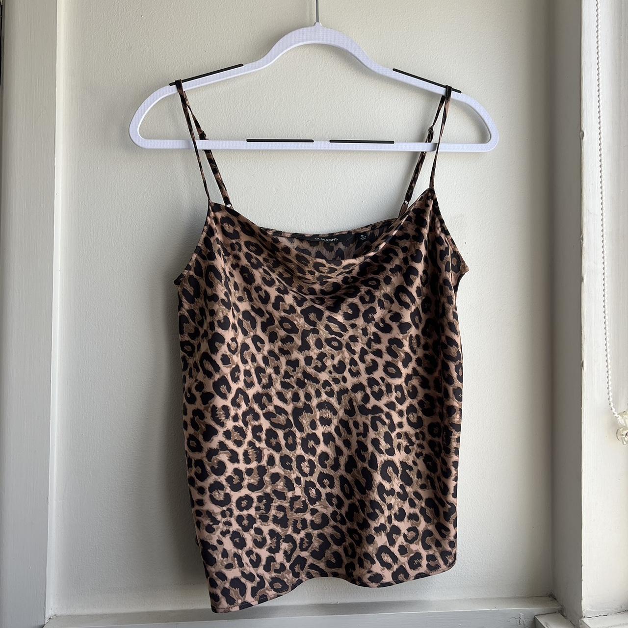 Glassons Leopard Print Silk Tank Size 8 New... - Depop