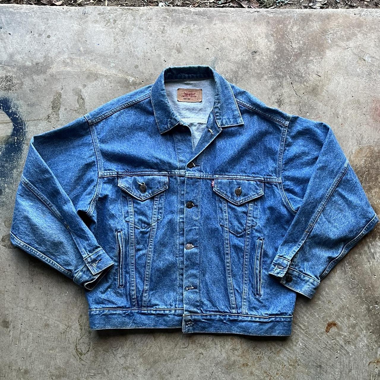 Levi Jean Jacket, size Large, Made in USA, Vintage... Depop