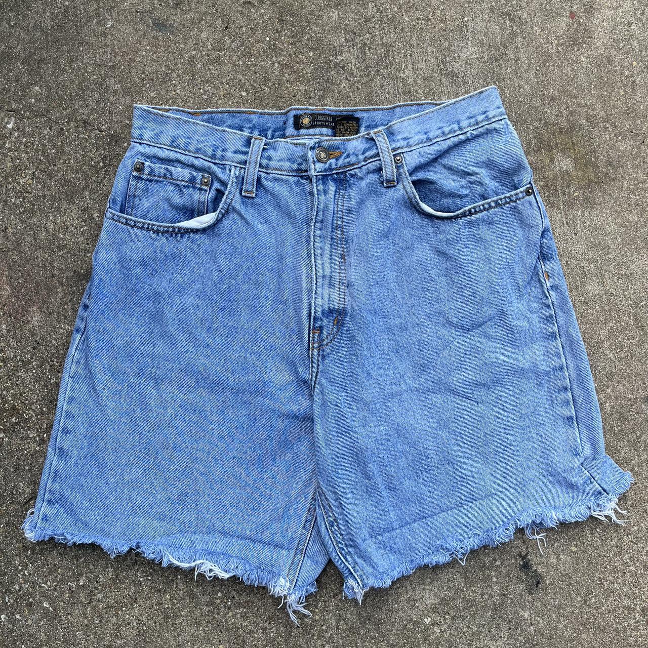 Vintage Summer Light Blue Jorts, size 31W, Good cut... - Depop