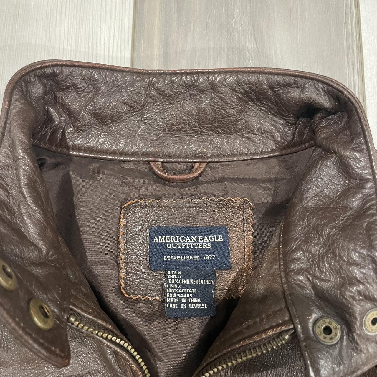 Vintage American eagle leather jacket Fits super... - Depop