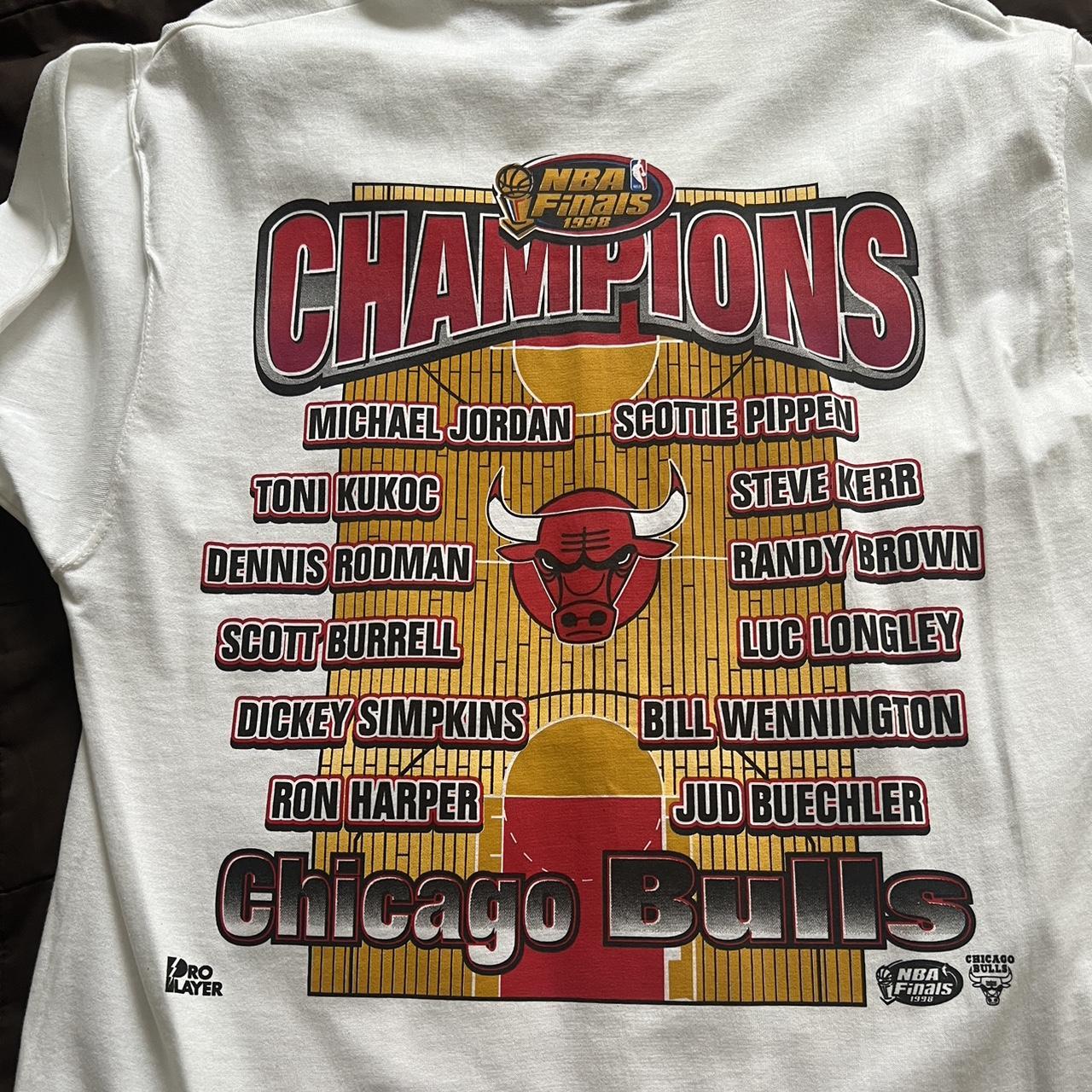 1998 Chicago Bulls 6 Times NBA Champions Shirt Vintage 90s 