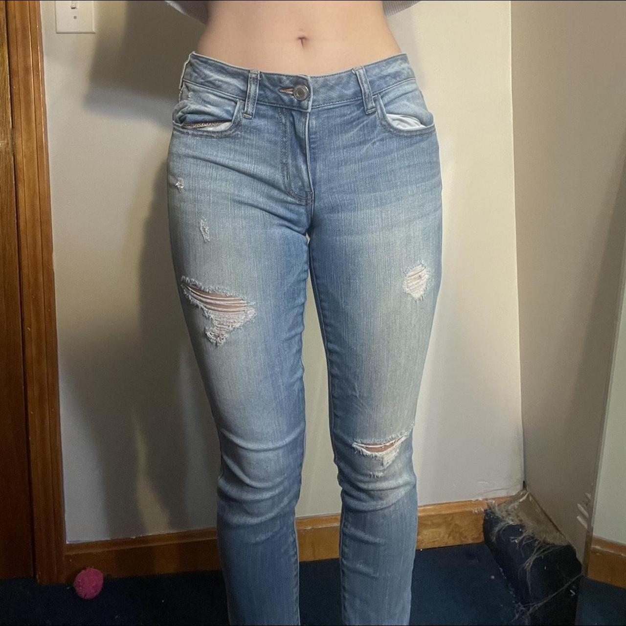 American Eagle size 8 short jeggings, not ripped. So - Depop