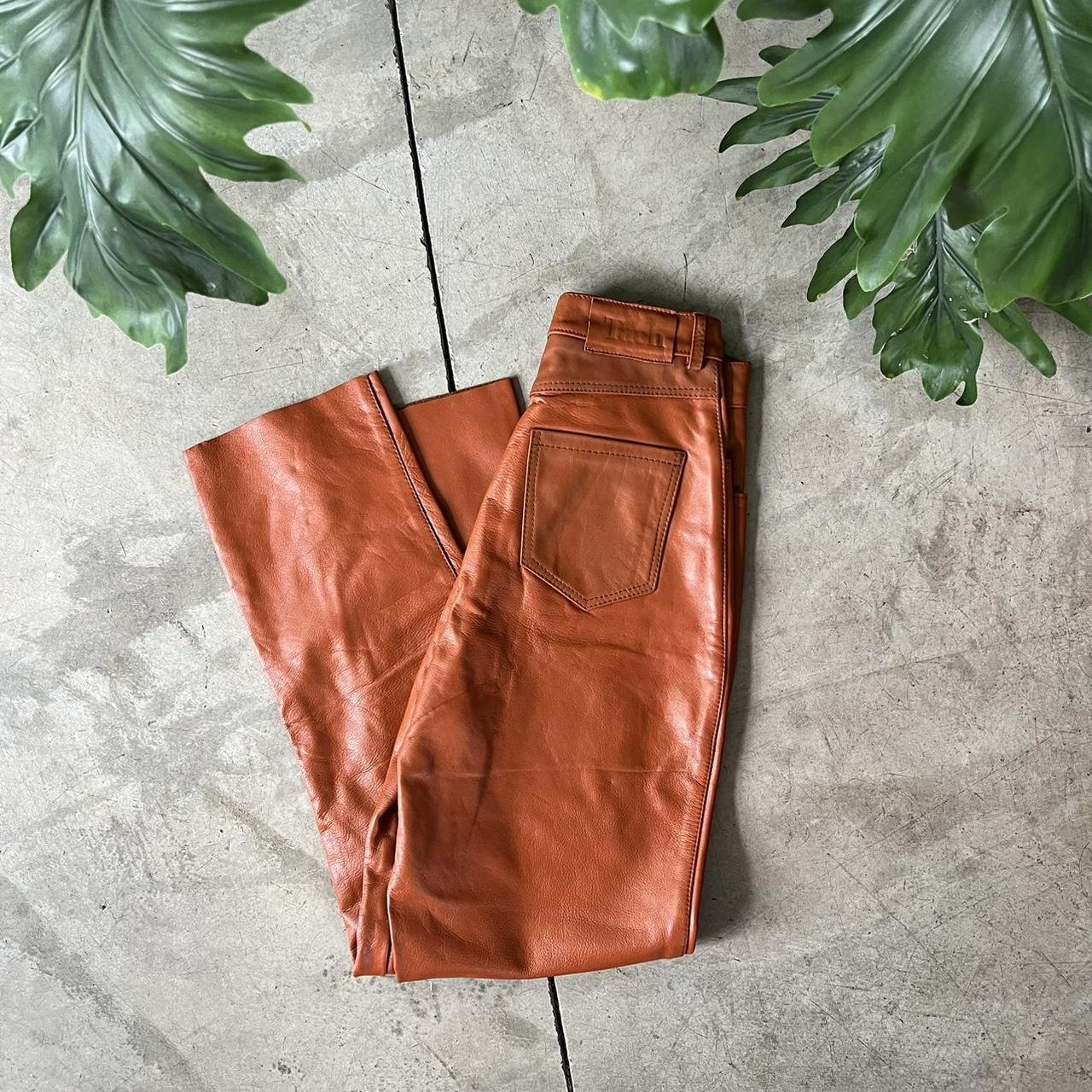 Burnt orange best sale leather pants