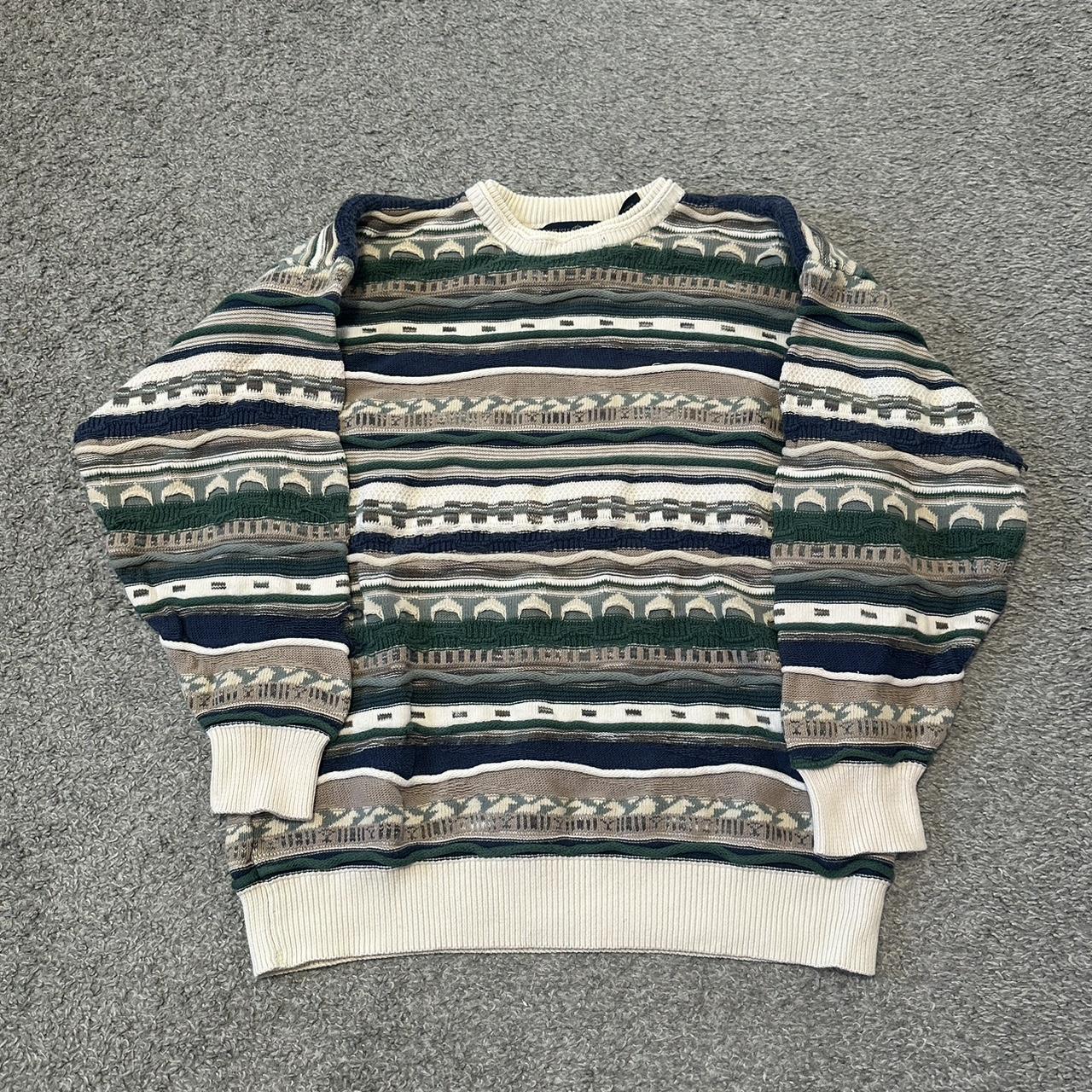 Vintage 90's “Coogi Style” 3D Knit Sweater Men's... - Depop