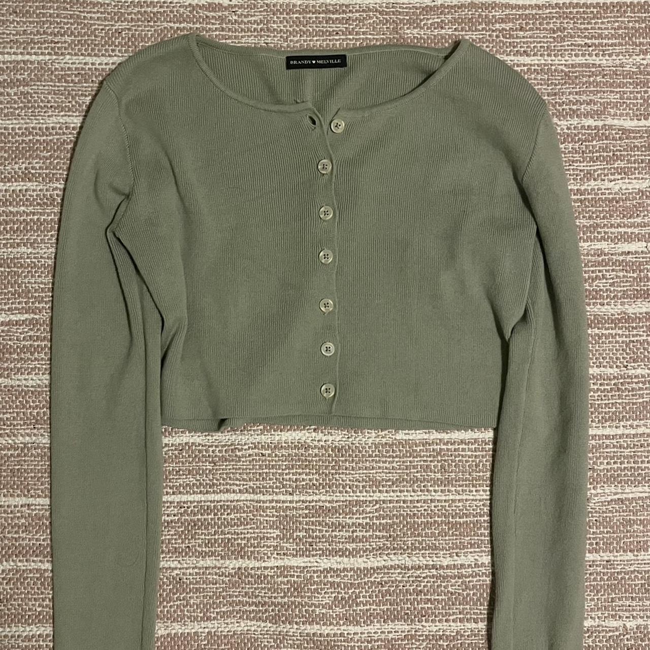 Brandy Melville Women's Green Cardigan | Depop