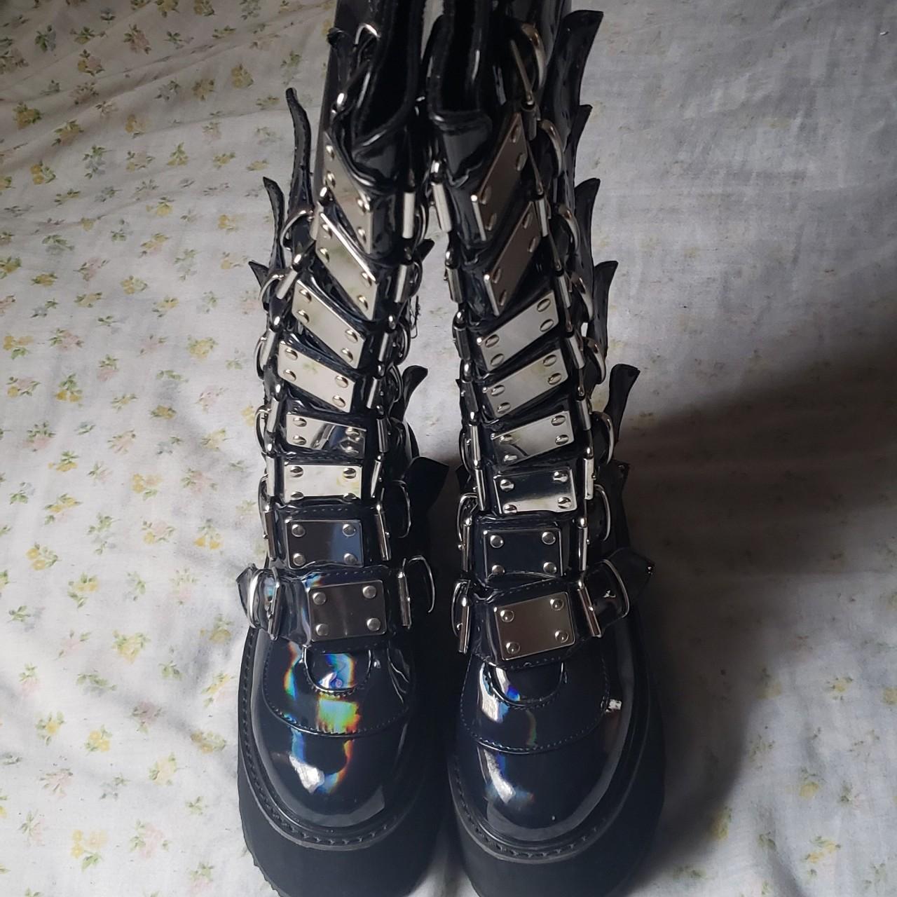demonia boots holographic