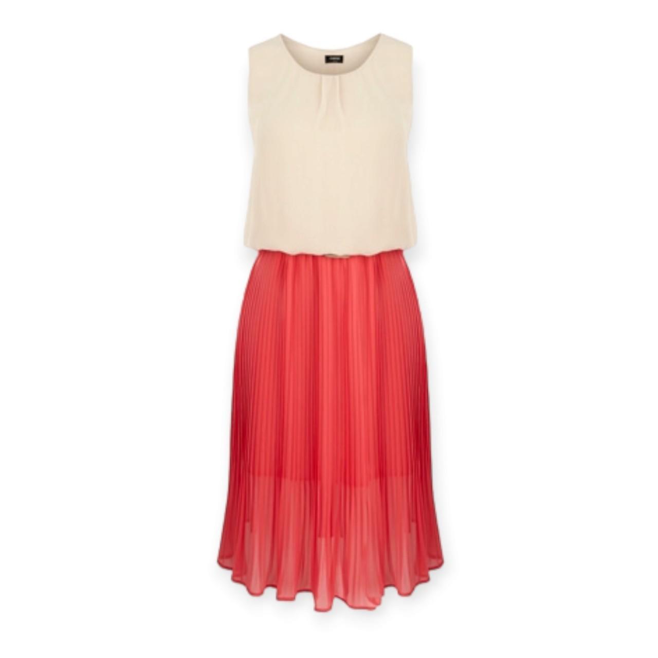 New Oasis Cream Pink Pleated Chiffon Skirt Depop