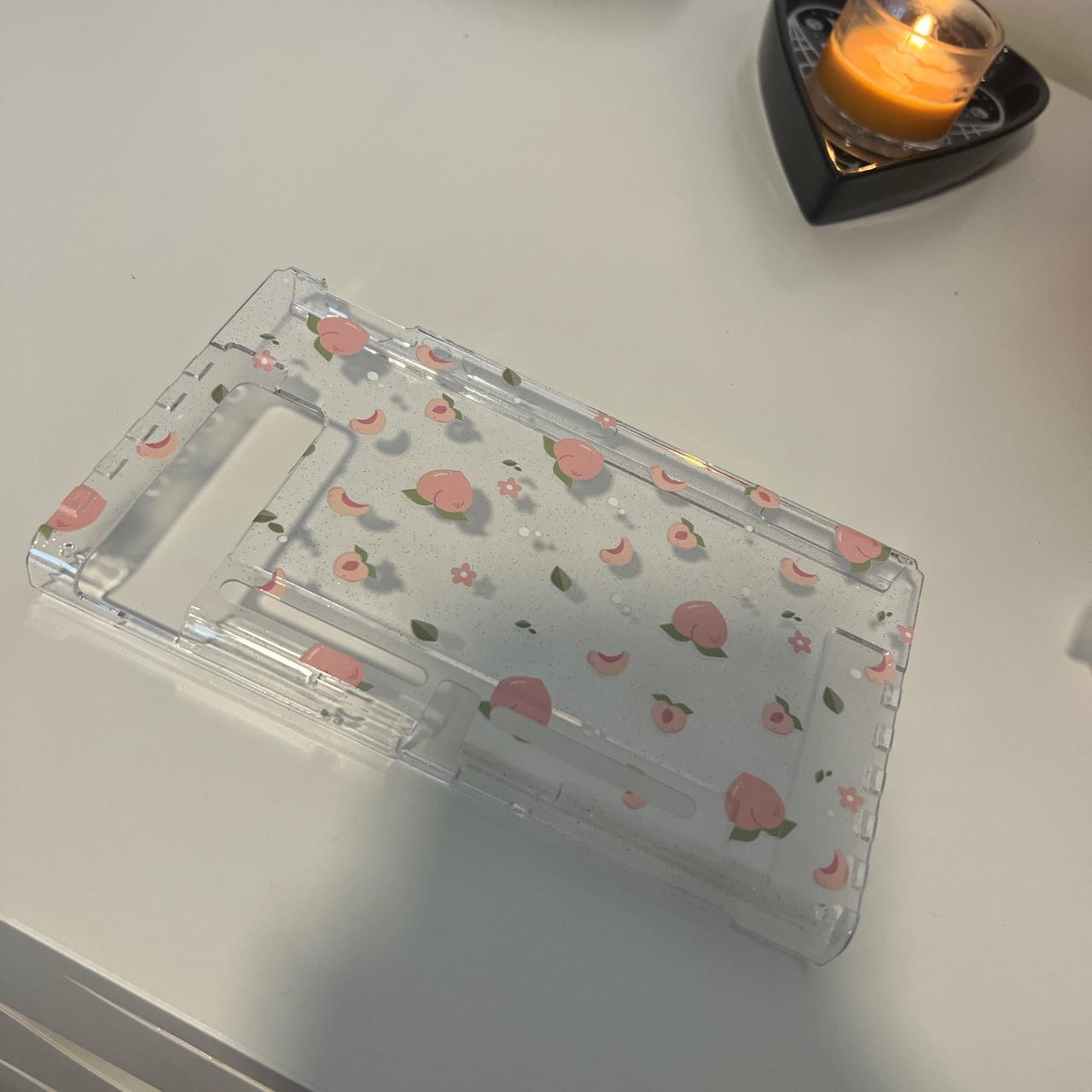 Peach switch case Glitter clear Fits the original... - Depop