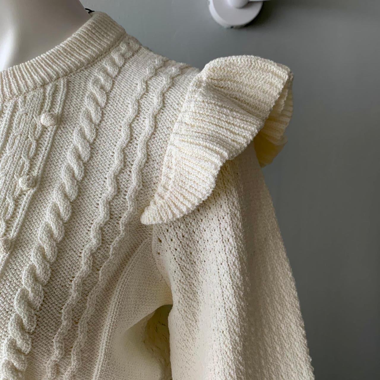 Veronica Beard Ruffle popular Cable Knit Sweater