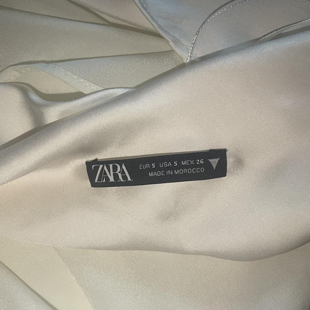 zara backless halter neck diamante satin top size... - Depop