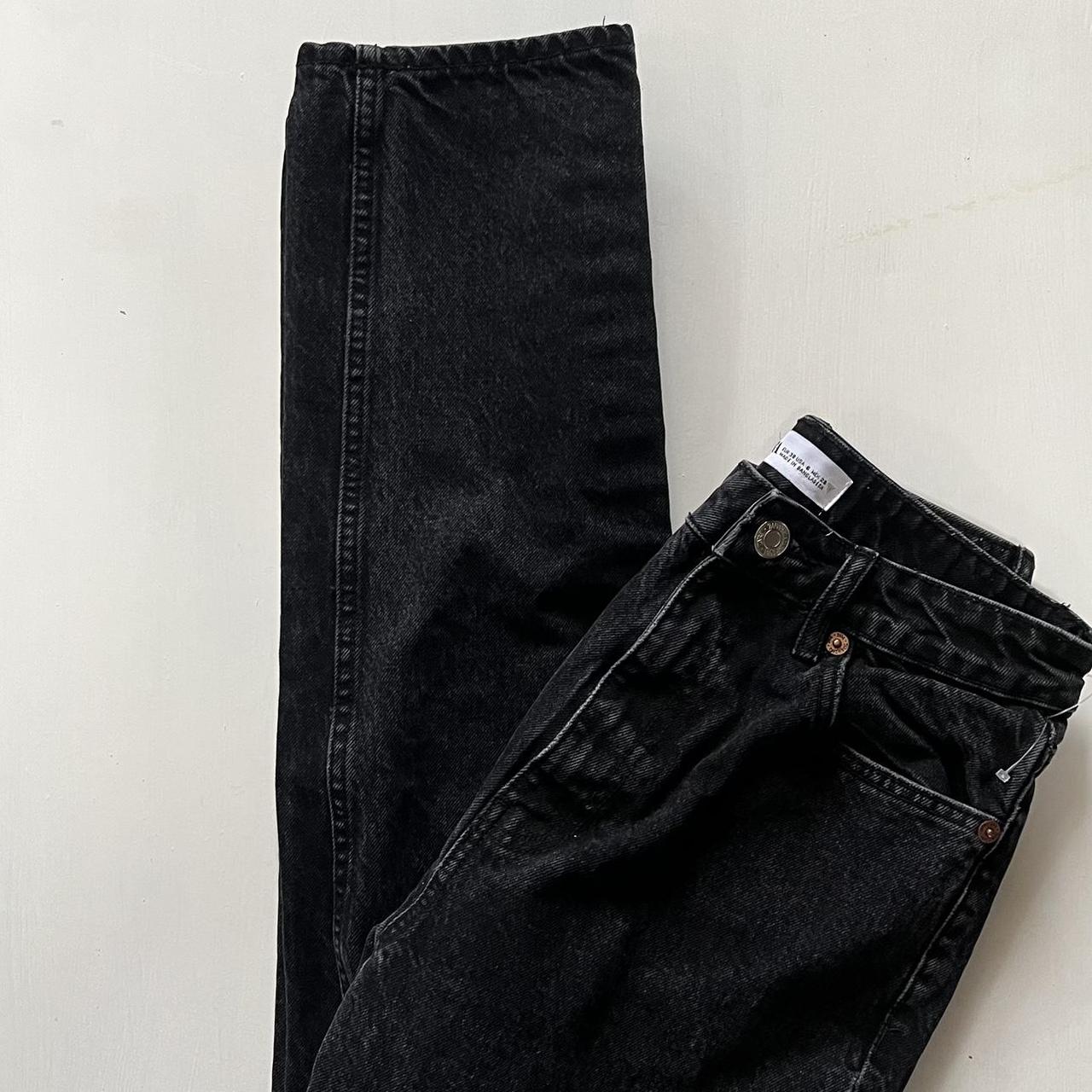zara straight leg jeans size 6/28” waist no... - Depop