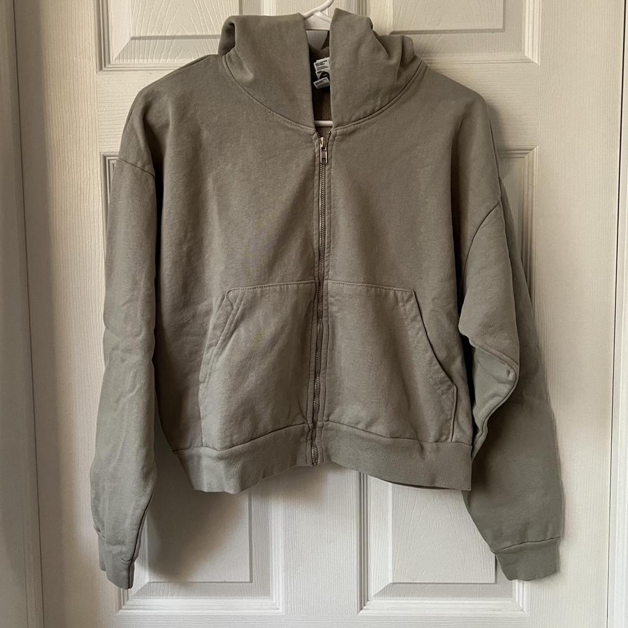 Sage cropped hoodie from Los Angeles Apparel. Size... - Depop