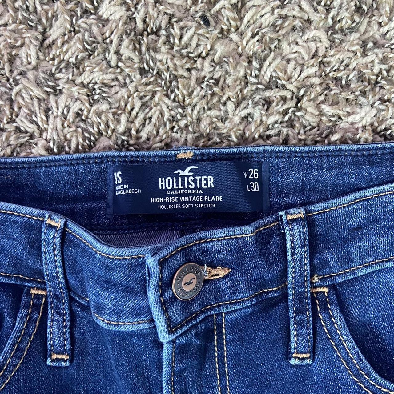 Hollister high rise flare dark wash jeans brand new... - Depop