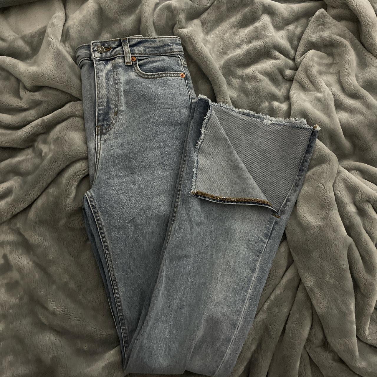 Split Bootleg Jeans in Light Wash