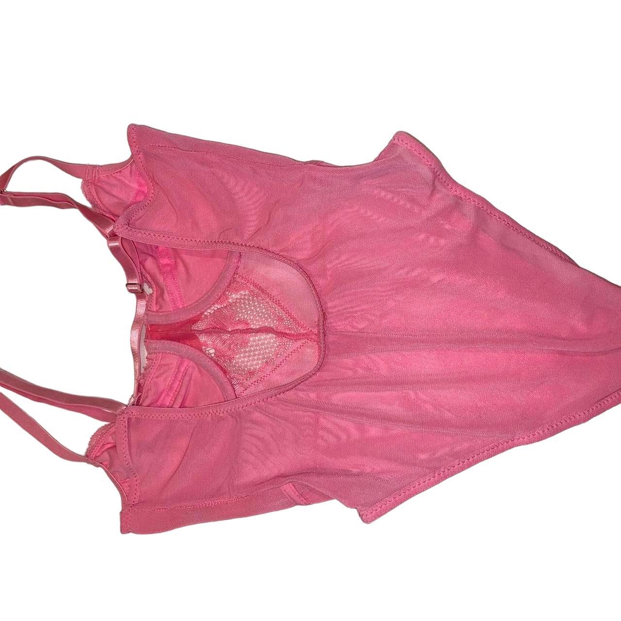 Floral Lace Mesh Lingerie Bodysuit in color “Pink - Depop