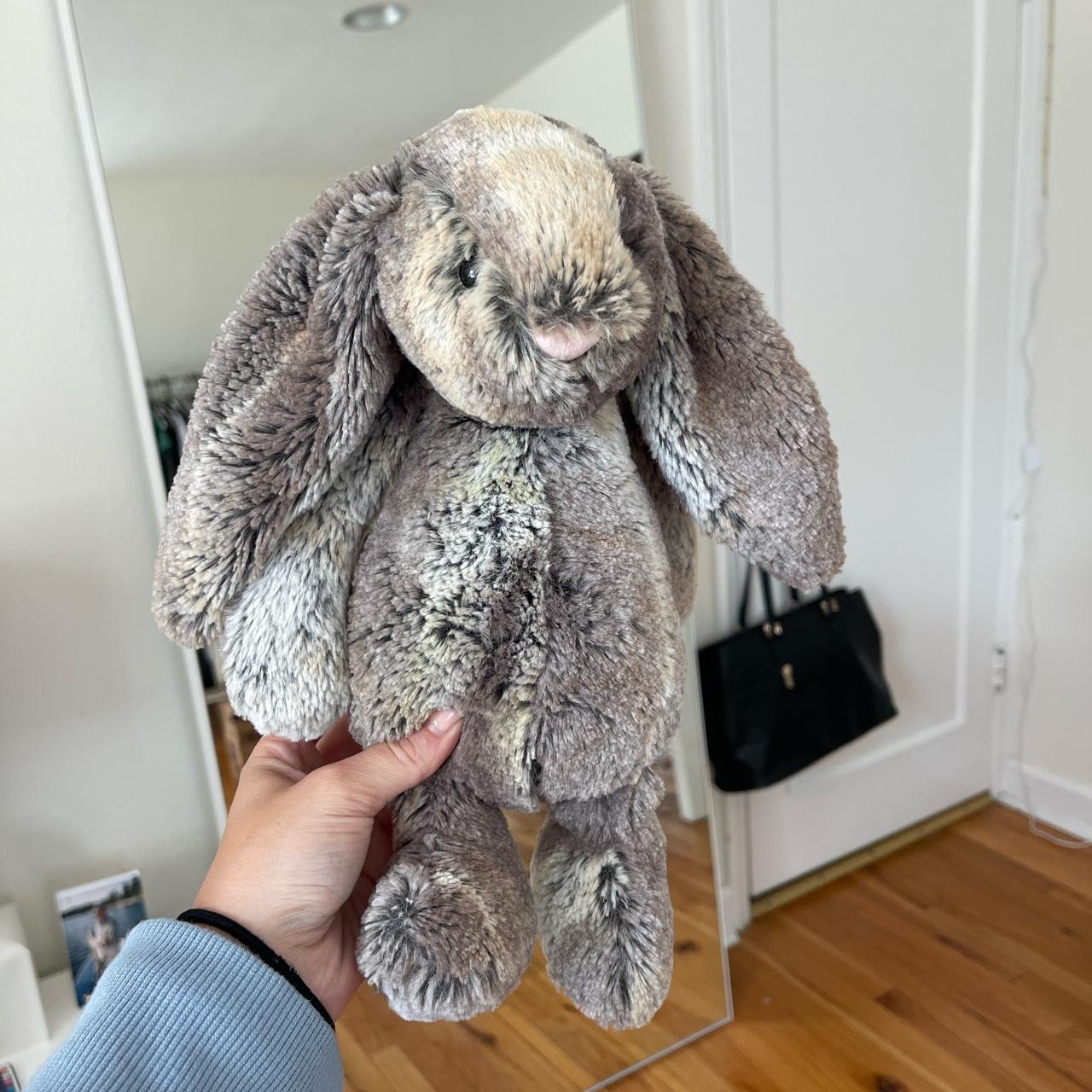 Jellycat grey woodland fuzzy bunny collectible BNWOT... - Depop