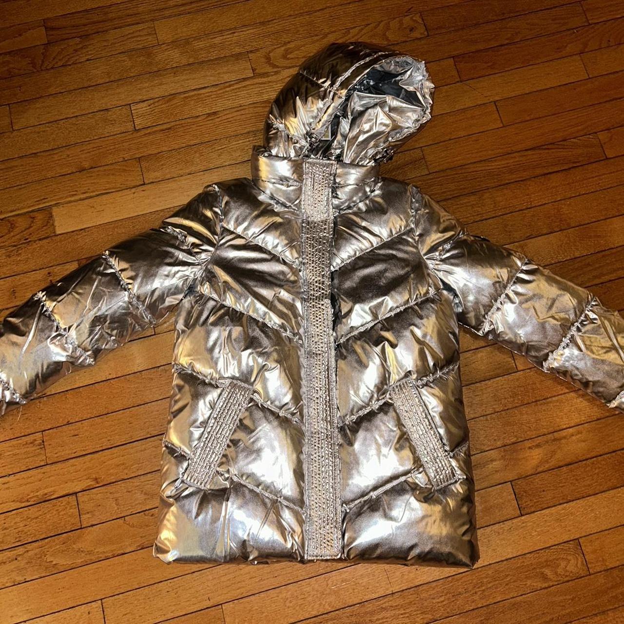Michael Kors silver metallic puffer jacket!! Size... - Depop
