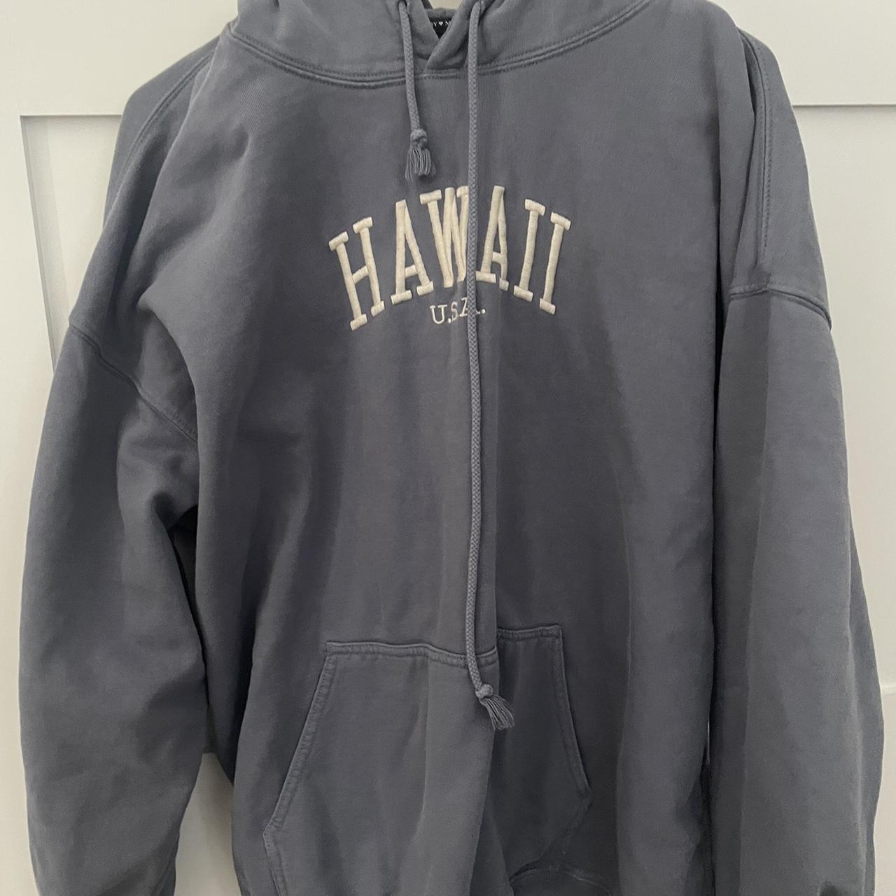 Brandy Melville Women's Blue Hoodie Depop