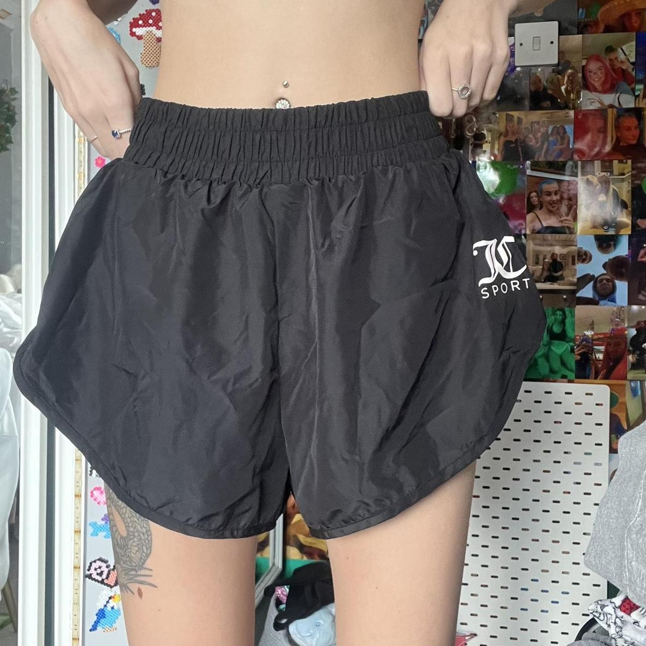 Women's Black and White Shorts Depop