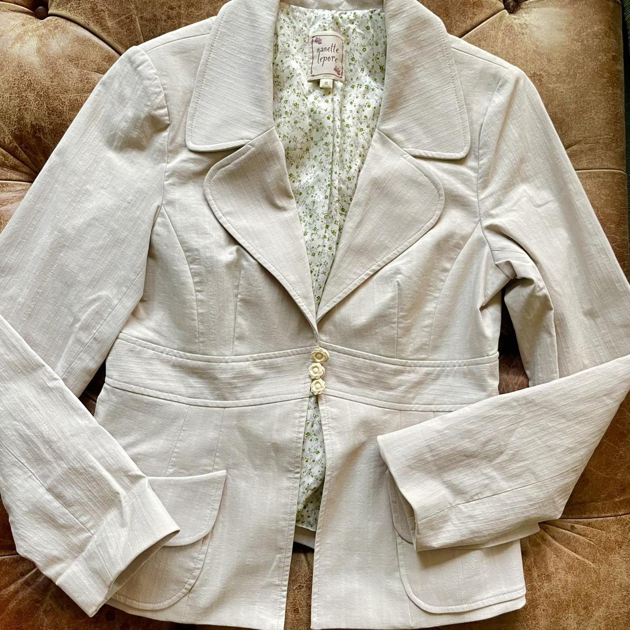 Nanette Lepore Women's Blazer Jacket - Cream/Whit… - image 1