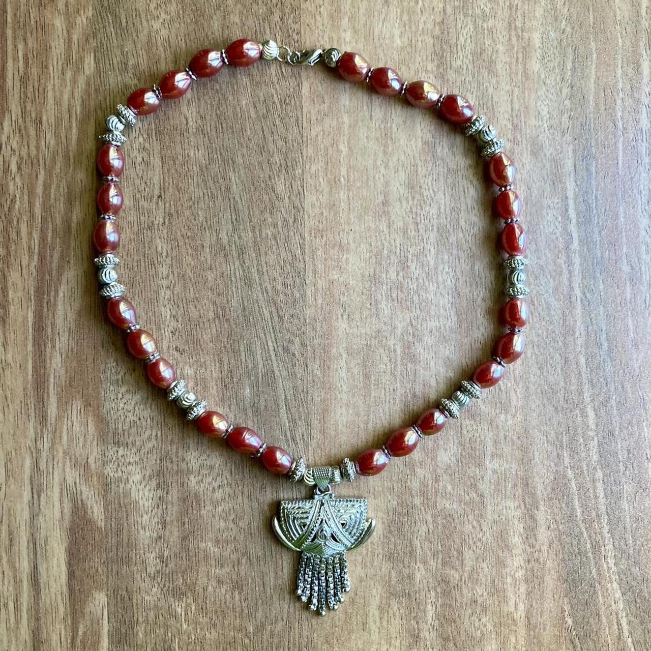 Women's Necklace - Red/Multi – Statement necklace… - image 5