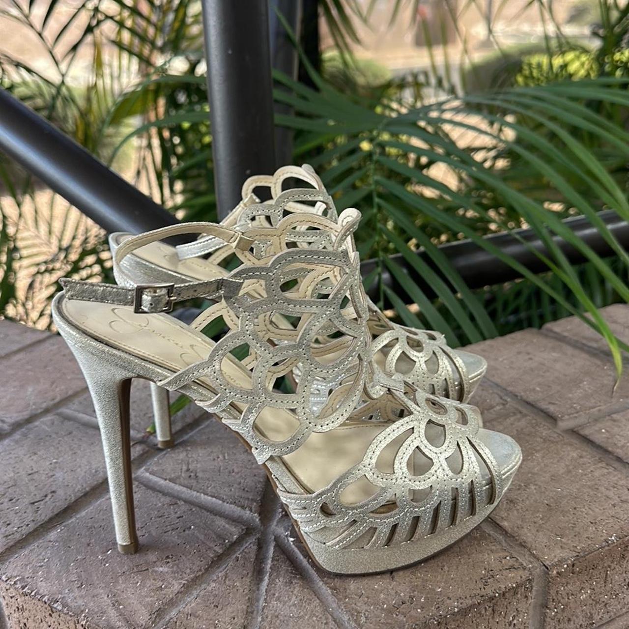 Jessica Simpson Weslynn pale gold dusty metallic Depop