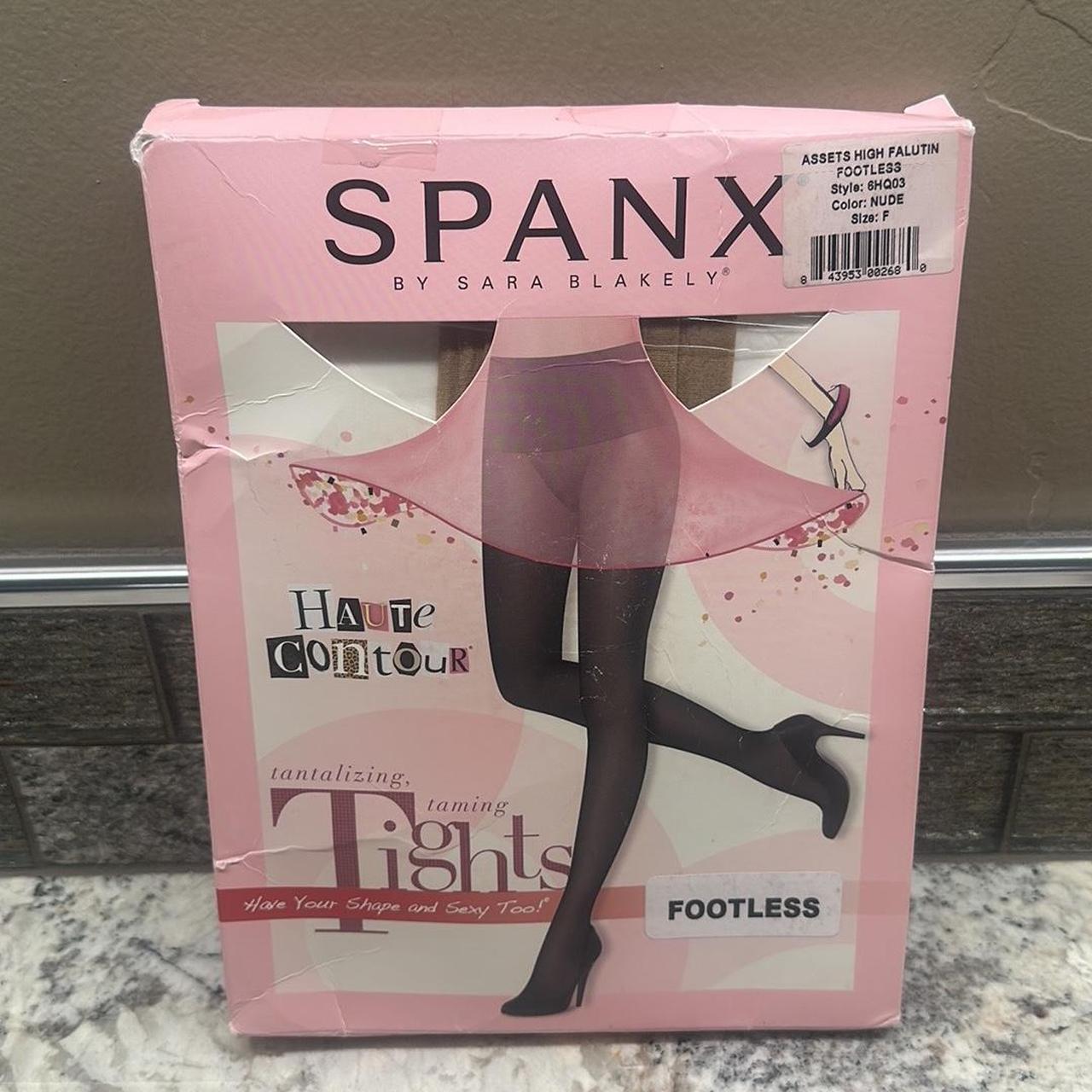 NEW Spanx Haute Contour Footless Tights Assets High Falutin Nude