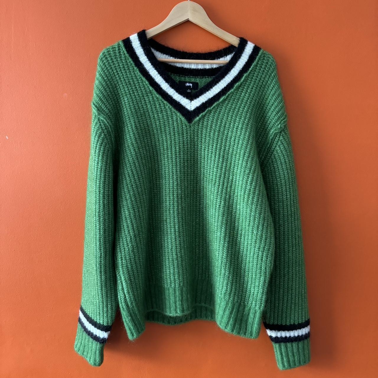 Stussy Mohair V-neck Tennis Sweater 🎾 Size... - Depop