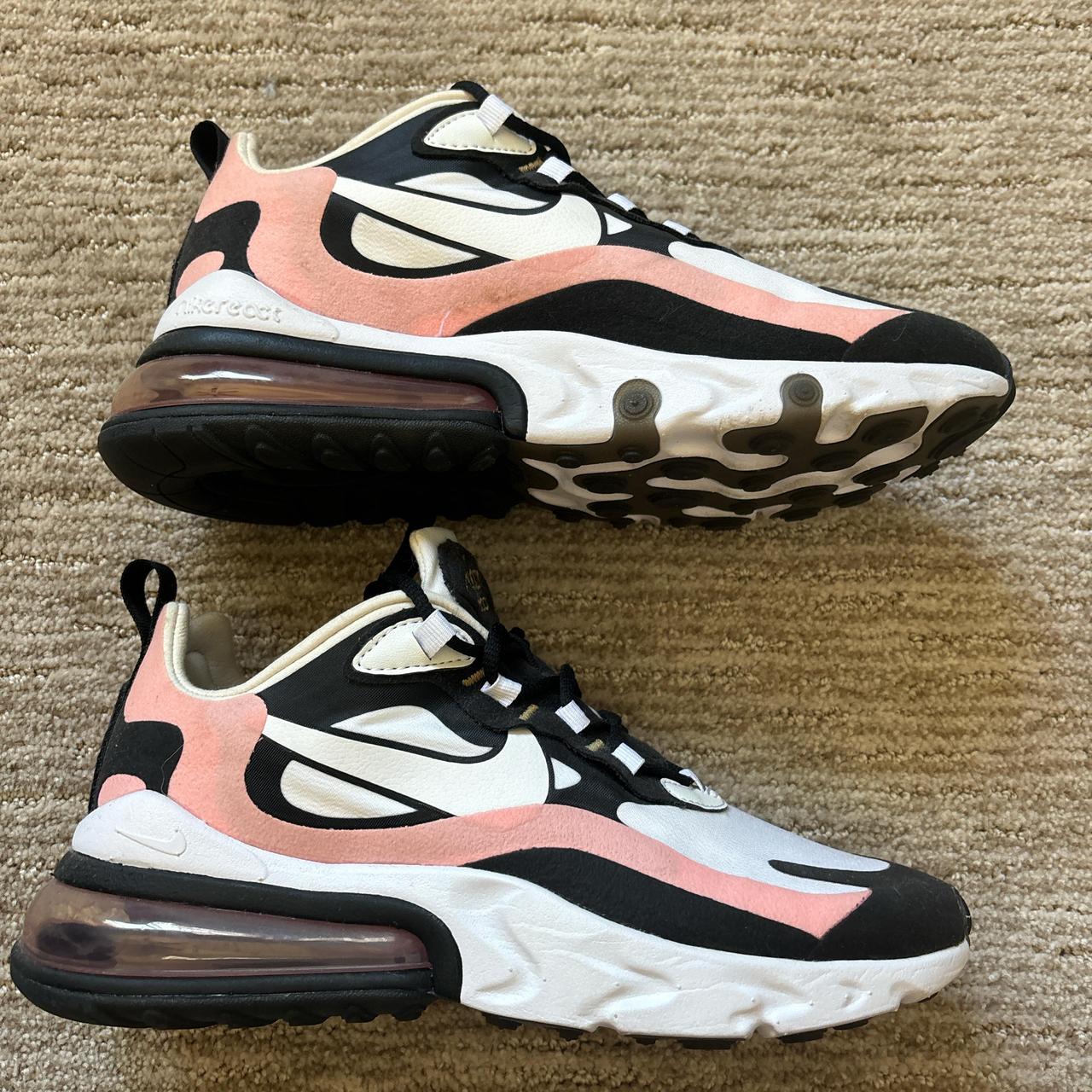 Nike women's air max 270 react black/white/coral best sale